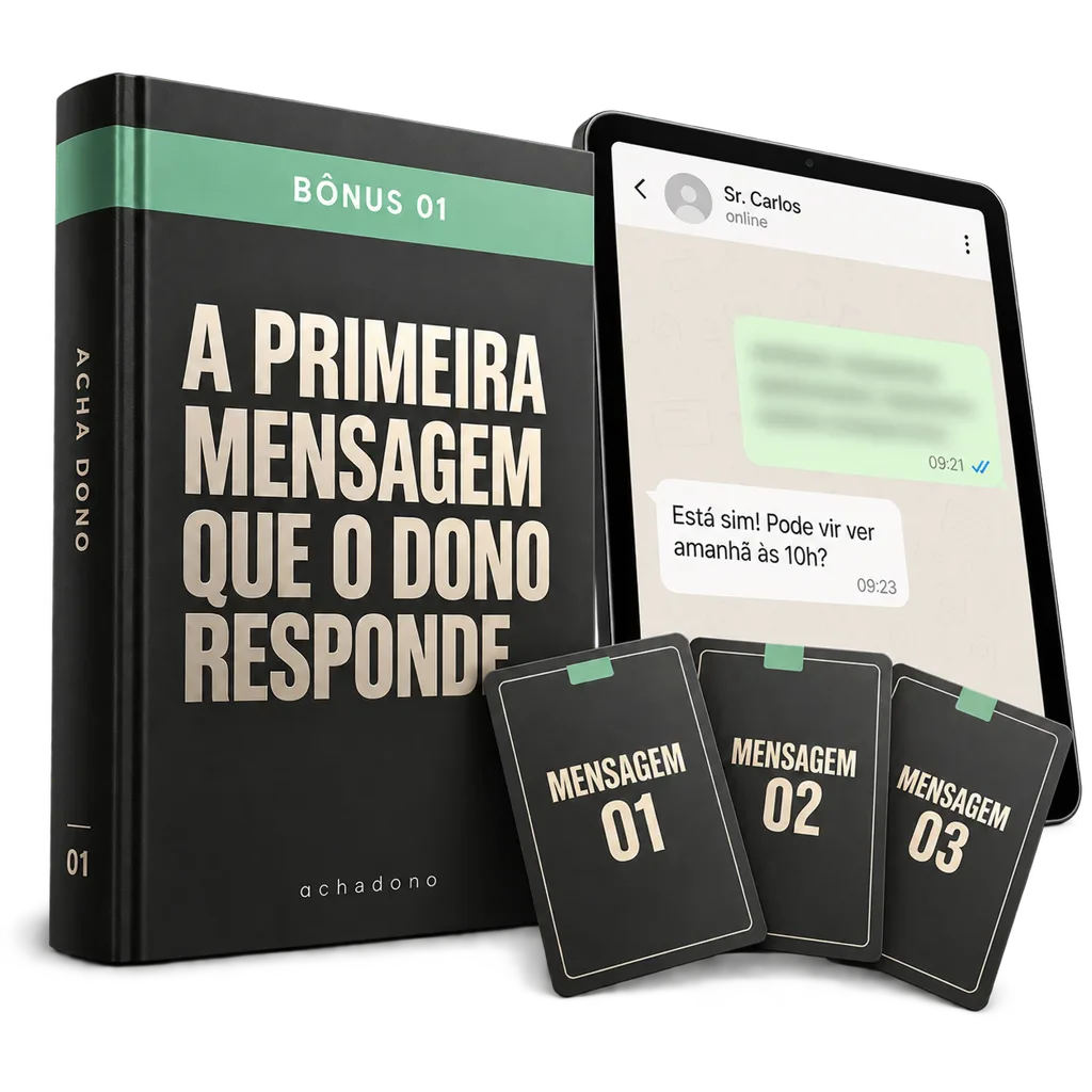 Capa do bônus 1: A PRIMEIRA MENSAGEM QUE O DONO RESPONDE